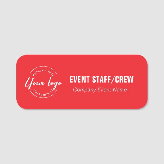 Benutzerdefiniertes Logo Event Personal Crew Firme Namensschild (Vorderseite)