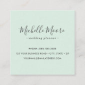 Benutzerdefiniertes Logo feminin minimalistisch he Quadratische Visitenkarte (Rückseite)