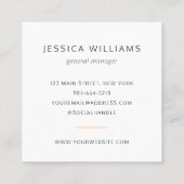 Benutzerdefiniertes Logo Fett Minimalistisches Cor Quadratische Visitenkarte (Rückseite)