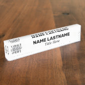 Benutzerdefiniertes Logo Fett Name Einfach Weiß Namensplakette (Seite)