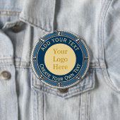 Benutzerdefiniertes Logo Firmen Blau und Gold Naut Button (Beispiel)
