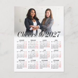 Benutzerdefiniertes Logo Foto Minimaler Kalender 2 Feiertagspostkarte