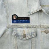 Benutzerdefiniertes Logo-Foto Modernes blaues Unte Namensschild (Beispiel)