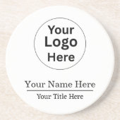Benutzerdefiniertes Logo Foto Name Einfach Minimal Getränkeuntersetzer (Vorne)