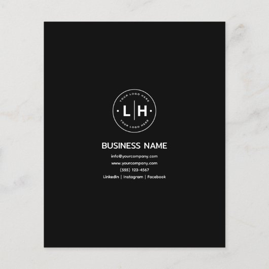Benutzerdefiniertes Logo-Foto QR Beruflich Black B Flyer (Hinten)