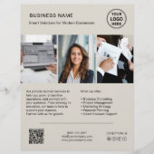 Benutzerdefiniertes Logo Foto QR Firmen Flyer (Vorne)