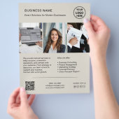 Benutzerdefiniertes Logo Foto QR Firmen Flyer (Hand)
