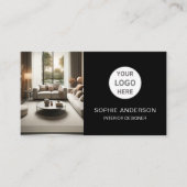 Benutzerdefiniertes Logo-Foto QR Social Media Blac Visitenkarte (Vorderseite)