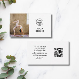 Benutzerdefiniertes Logo Foto QR Yoga-Instructor L Visitenkarte