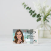 Benutzerdefiniertes Logo Foto Real Anwesen Agent R Visitenkarte (Stehend Vorderseite)