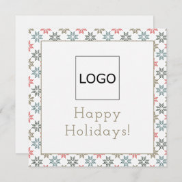 Benutzerdefiniertes Logo Foto Vier Poinsettia Moti Karte