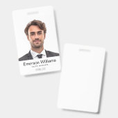 Benutzerdefiniertes Logo Foto weiß moderne Mitarbe Ausweis (Vorder- & Rückseite)