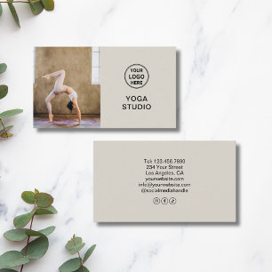 Benutzerdefiniertes Logo Foto Yoga-Instructor Lehr Visitenkarte