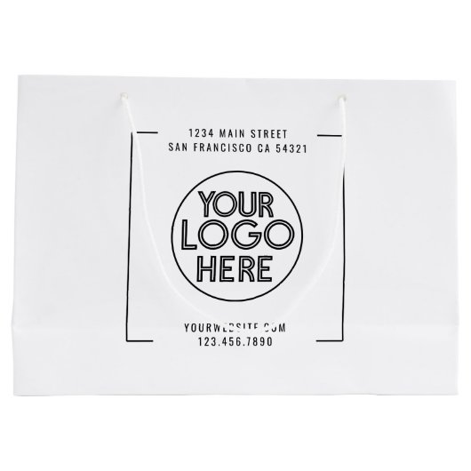 Benutzerdefiniertes Logo für Berufliche Unternehme Große Geschenktüte (Rückseite)