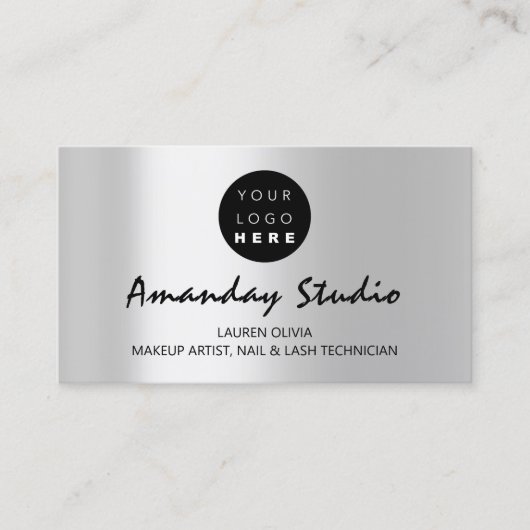 Benutzerdefiniertes Logo für die moderne Graue Sil Visitenkarte (Vorderseite)