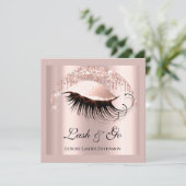 Benutzerdefiniertes Logo für die Rose der Eyelash- Einladung (Stehend Vorderseite)