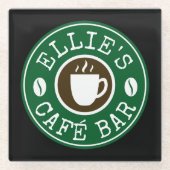 Benutzerdefiniertes Logo für ein Coffeeshop-Untern Glasuntersetzer (Vorderseite)