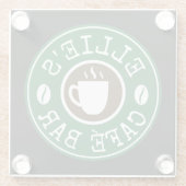 Benutzerdefiniertes Logo für ein Coffeeshop-Untern Glasuntersetzer (Rückseite)