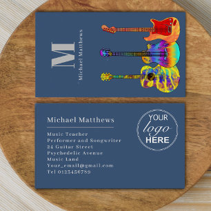 Benutzerdefiniertes Logo für Gitarrenmusiklehrer Visitenkarte