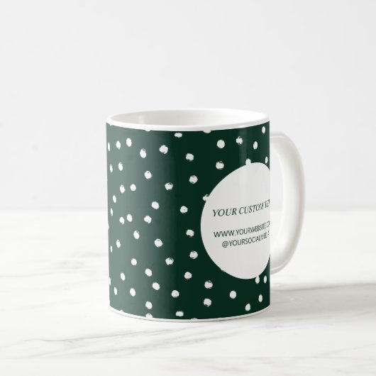 Benutzerdefiniertes Logo für Green Holiday Confett Kaffeetasse (VorderseiteRechts)