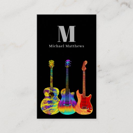 Benutzerdefiniertes Logo für moderne Gitarrenlehre Visitenkarte (Vorderseite)