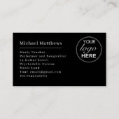Benutzerdefiniertes Logo für moderne Gitarrenlehre Visitenkarte (Rückseite)