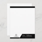 Benutzerdefiniertes Logo für moderne Schwarz-Weiß- Mitteilungskarte (Vorne/Hinten)