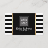 Benutzerdefiniertes Logo für moderne Schwarzweiß-S Visitenkarte (Vorderseite)