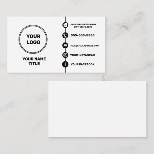 Benutzerdefiniertes Logo für moderne soziale Medie Visitenkarte (Vorne/Hinten)