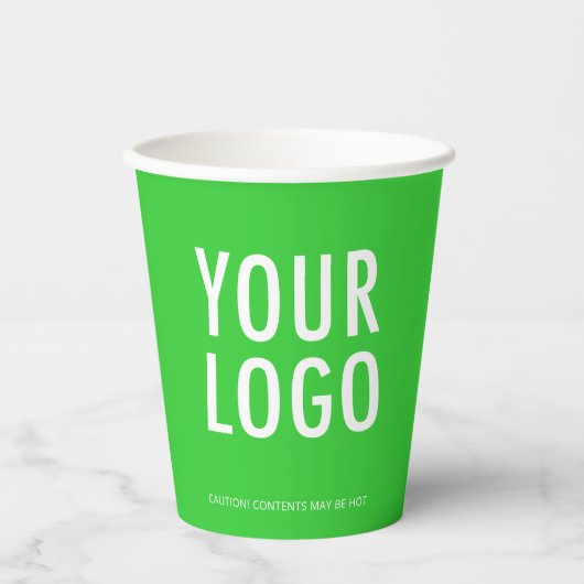 Benutzerdefiniertes Logo für Papiertassen Lime Grü Pappbecher (Vorderseite)
