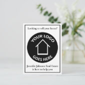 Benutzerdefiniertes Logo für Real Anwesen Company Postkarte (Stehend Vorderseite)