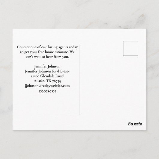 Benutzerdefiniertes Logo für Real Anwesen Company Postkarte (Rückseite)