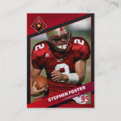 Benutzerdefiniertes Logo für Red & Black Football Telefonnummerkarte (Vorderseite)