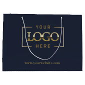 Benutzerdefiniertes Logo für Unternehmen | Blaue W Große Geschenktüte (Rückseite)