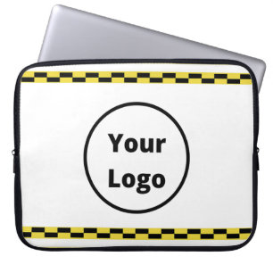 Benutzerdefiniertes Logo, gelb und schwarz Laptopschutzhülle