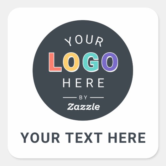 Benutzerdefiniertes Logo Geschäft Quadratischer Aufkleber (Vorderseite)