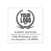 Benutzerdefiniertes Logo | Geschäftsadresse Gummistempel (Prägung)