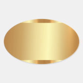 Benutzerdefiniertes Logo Gold Blank Vorlage Glamou Ovaler Aufkleber (Vorderseite)