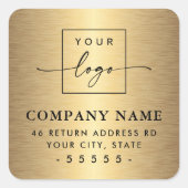 Benutzerdefiniertes Logo goldene Farbabweichung Rü Quadratischer Aufkleber (Vorderseite)