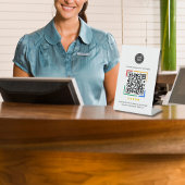 Benutzerdefiniertes Logo Google Review QR Code Pod Sockelschild