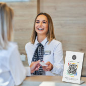 Benutzerdefiniertes Logo Google Review QR Code Pod Sockelschild