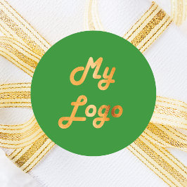 Benutzerdefiniertes Logo - grün Runder Aufkleber