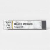 Benutzerdefiniertes Logo hier auf elegantem Imitat Schreibtischnamensplakette (Vorderseite )