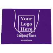 Benutzerdefiniertes Logo hier für Royal Lila Große Geschenktüte (Vorderseite)