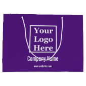 Benutzerdefiniertes Logo hier für Royal Lila Große Geschenktüte (Rückseite)