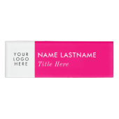 Benutzerdefiniertes Logo hier Hellrosa eleganter w Namenschild (Vorderseite)