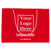 Benutzerdefiniertes Logo hier rot Große Geschenktüte (Rückseite)