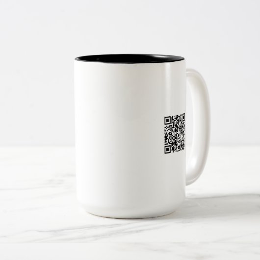 Benutzerdefiniertes Logo hier Schwarz-weißer QR-CO Zweifarbige Tasse (VorderseiteRechts)