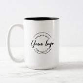 Benutzerdefiniertes Logo hier Schwarz-weißer QR-CO Zweifarbige Tasse (Links)