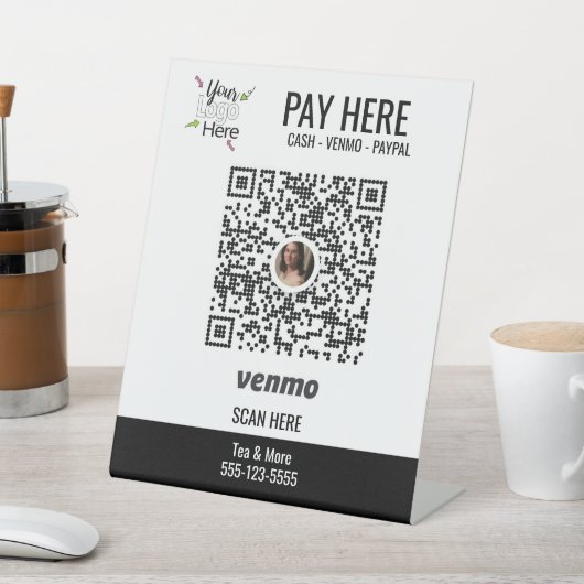 Benutzerdefiniertes Logo hinzufügen | Venmo Pay Pe Sockelschild (In SItu)